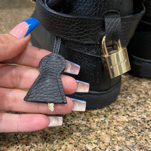 Buscemi Men's 100mm High-Top Leather Sneakers with Padlock - Picture 8 of 12